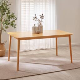 FurnitureboxUK Lynton Large Wooden Dining Table & 2 Benches in Light Oak - thumbnail 4