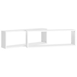 Berkfield Home Wall Cube Shelf 2 pcs White 80x15x26.5 cm Engineered Wood - thumbnail 5