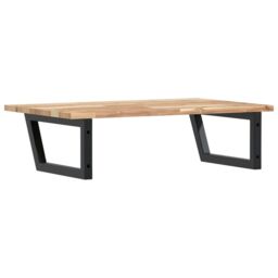 Berkfield Home Basin Shelf Wall Mounted Steel & Solid Wood Acacia in Brown - thumbnail 6