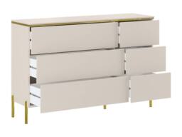 Vente-unique 6 - Drawer Chest Of Drawers - Beige & Gold - VUKIA - thumbnail 7