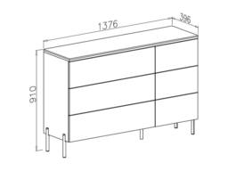 Vente-unique 6 - Drawer Chest Of Drawers - Beige & Gold - VUKIA - thumbnail 9