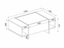 Vente-unique 1 - Door & 2 - Compartment Coffee Table - Black Marble Effect, Dark - thumbnail 8