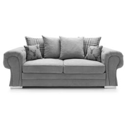 Furnishings For Less UK Milan Fabric 3 Piece Sofa Suite Grey Scatter Back Chesterfield Style - thumbnail 7
