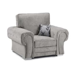 Furnishings For Less UK Milan Fabric 3 Piece Sofa Suite Grey Scatter Back Chesterfield Style - thumbnail 8
