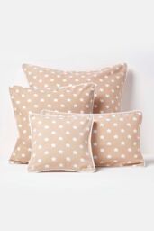 Homescapes Cotton Stars Cushion Cover in Beige - Size: 30 cm x 30 cm - thumbnail 5