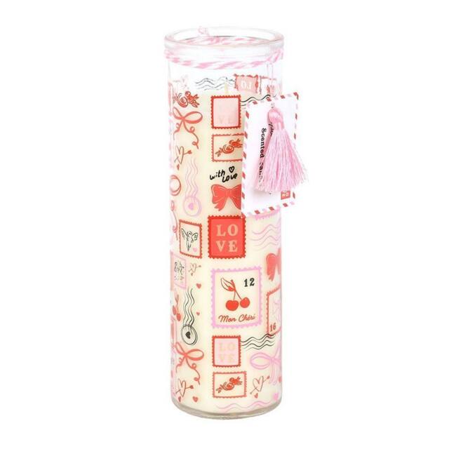 Something Different Rose Stamp Valentine Tube Candle in Off-White - image 1