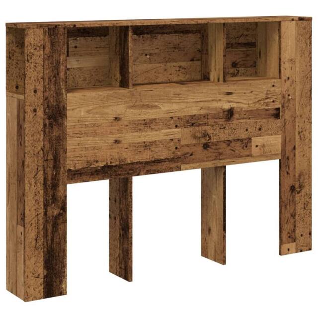 Berkfield Home Headboard Cabinet Old Wood 140x18.5x102.5 cm Engineered Wood in Brown - image 1