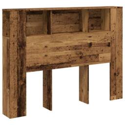 Berkfield Home Headboard Cabinet Old Wood 140x18.5x102.5 cm Engineered Wood in Brown - thumbnail 1
