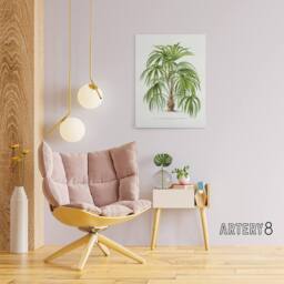 "Artery8 Acathophiza Aculeata Palm Tree Kerchove Canvas Wall Art Print in White - Size: W18"" x H24""" - thumbnail 3