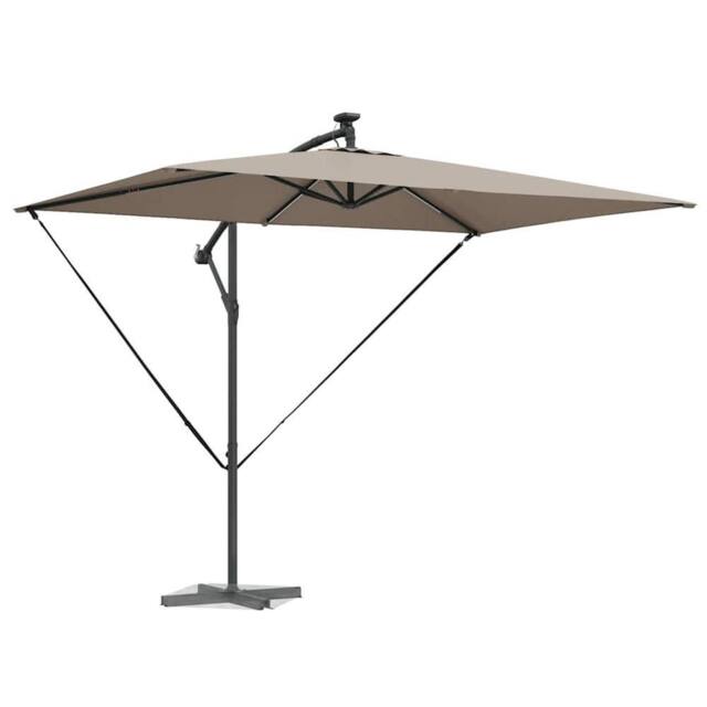 Berkfield Home Modern Cantilever Banana Parasol with Lock Taupe 294 x 200 x 254 cm