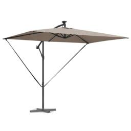 Berkfield Home Modern Cantilever Banana Parasol with Lock Taupe 294 x 200 x 254 cm - thumbnail 1