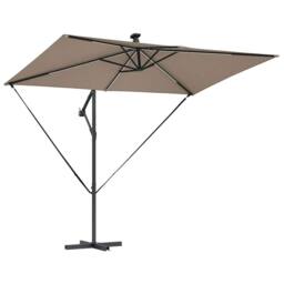 Berkfield Home Modern Cantilever Banana Parasol with Lock Taupe 294 x 200 x 254 cm - thumbnail 5