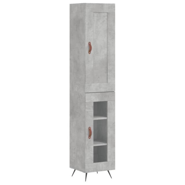 Berkfield Home Highboard Concrete Grey 34.5x34x180 cm Engineered Wood - image 1