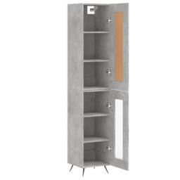 Berkfield Home Highboard Concrete Grey 34.5x34x180 cm Engineered Wood - thumbnail 4