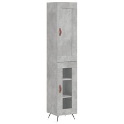 Berkfield Home Highboard Concrete Grey 34.5x34x180 cm Engineered Wood - thumbnail 1