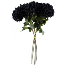 Leaf Pack of 6 x 75cm Artificial Extra Reflex Chrysanthemum Black - Size: 6 x 75 cm - thumbnail 5