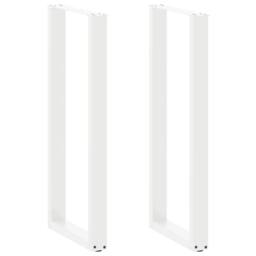 Berkfield Home Modern Coffee Table Legs U-Shaped 2 pcs White 40x(110-111) cm Steel - thumbnail 2