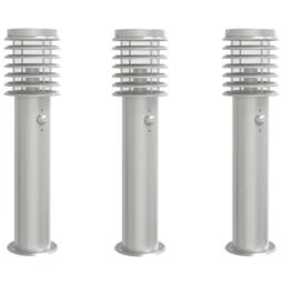 Berkfield Home Outdoor Floor Lamps with Sensors 3pcs Silver 60 cm Stainless Steel - thumbnail 3