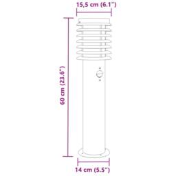 Berkfield Home Outdoor Floor Lamps with Sensors 3pcs Silver 60 cm Stainless Steel - thumbnail 7