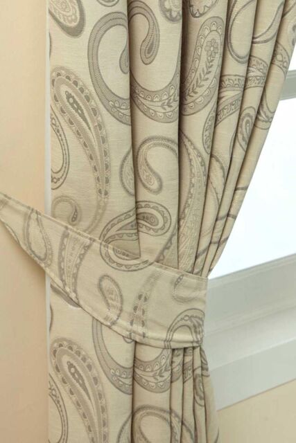 Homescapes Paisley Jacquard Curtain Tie Back Pair in Cream - image 1