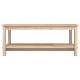 Berkfield Home Beautiful Coffee Table 110x55x45 cm Solid Wood Pine in Light Tan - Size: 110 x 55 x 45 cm - thumbnail 5