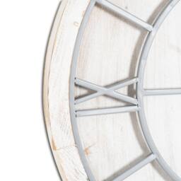 Wyld Haus White Washed Round Rustic Grey Skeleton Wall Clock - thumbnail 3