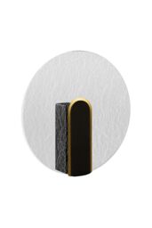 CGC Lighting Crackle Indoor Round LED Wall Light Black Gold & Crackle Glass Effect 6W 4200k Natural White 730lm