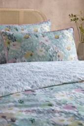 Appletree 'Abstract Floral' 100% Cotton Duvet Cover Set in Green - Size: Double - thumbnail 2