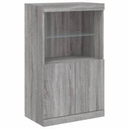 Berkfield Home Sideboards with LED Lights 3 pcs Grey Sonoma Engineered Wood - thumbnail 7