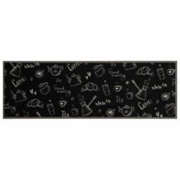 Berkfield Home Kitchen Rug Washable Morning Black 60x180 cm Velvet