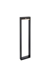 Netlighting Dannah Modern Solar Powered LED Box Shaped Tall Bollard Lamp Textured Black PIR Motion & Day Night Sensors Warm White IP44 - thumbnail 1