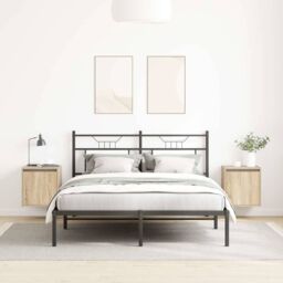 Berkfield Home Wall-Mounted Bedside Cabinets 2 pcs Sonoma Oak 38x34x40 cm in Brown - Size: 38 x 34 x 40 cm - thumbnail 3