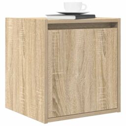 Berkfield Home Wall-Mounted Bedside Cabinets 2 pcs Sonoma Oak 38x34x40 cm in Brown - Size: 38 x 34 x 40 cm - thumbnail 4