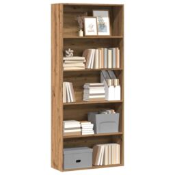 Berkfield Home Book Cabinet Artisian Oak 80x30x189 cm Engineered Wood in Brown - Size: 80 x 30 x 189 cm - thumbnail 3
