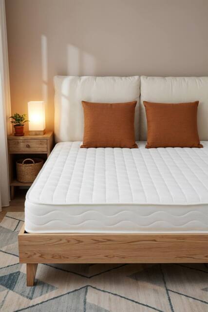 Comfortable Quilted Foam Spring Mattress in White - Size: Double - image 1