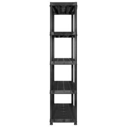 Berkfield Home Storage Shelf 5-Tier Black 255x40x185 cm Plastic - Size: 255 x 40 x 185 cm - thumbnail 4