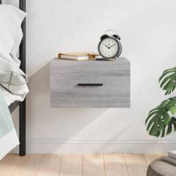 Berkfield Home Wall-mounted Bedside Cabinet Grey Sonoma 35x35x20 cm - Size: 35 x 35 x 20 cm - thumbnail 2