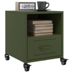 Berkfield Home Bedside Cabinets 2 pcs Olive Green 36x39x43.5 cm Steel - thumbnail 2