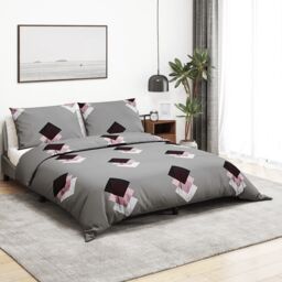 Berkfield Home Duvet Cover Set Grey 260x240 cm Cotton - thumbnail 1