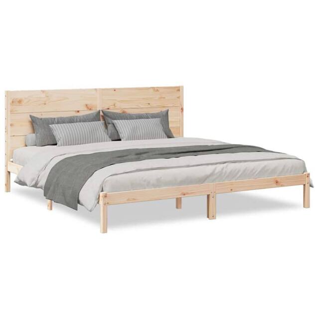 Berkfield Home Extra Long Bed Frame without Mattress 200x220 cm Solid Wood in Light Tan - image 1