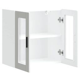 Berkfield Home Kitchen Wall Cabinet with Glass Door Porto White - thumbnail 6