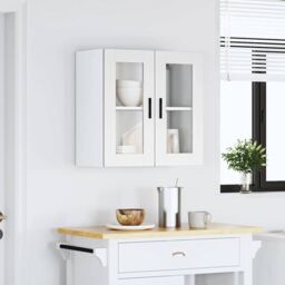 Berkfield Home Kitchen Wall Cabinet with Glass Door Porto White - thumbnail 4
