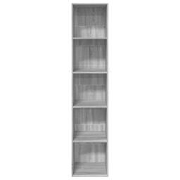 Berkfield Home Decorative Bookcase Grey Sonoma 40x30x189 cm Engineered Wood - Size: 40 x 30 x 189 cm - thumbnail 4