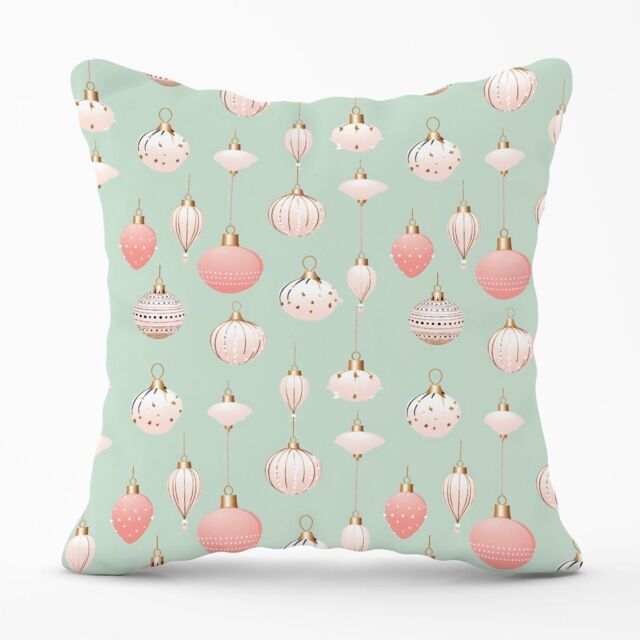 Warren Reed - Designer Christmas Decorations Pink & Green Outdoor Cushion - Size: 60 cm x 60 cm - image 1