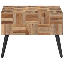 Berkfield Home Coffee Table Grey 55x55x40 cm Solid Reclaimed Teak - Size: 55 x 55 x 40 cm - thumbnail 4