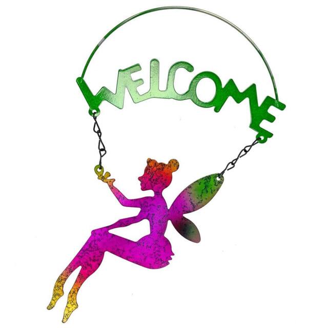 VFM e-Store Garden Fairy Sign Metal Fairy Welcome-Hanging Decoration - image 1