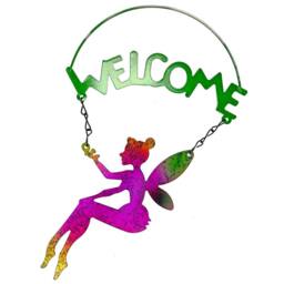 VFM e-Store Garden Fairy Sign Metal Fairy Welcome-Hanging Decoration - thumbnail 1