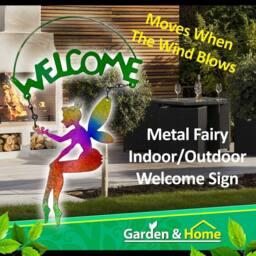 VFM e-Store Garden Fairy Sign Metal Fairy Welcome-Hanging Decoration - thumbnail 2