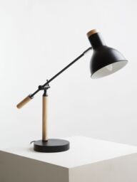 Orsina Matte Table Lamp, Easy to Assemble Bedside Table Light, Lamp for Table Living Room in Black - thumbnail 5