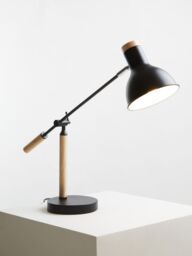 Orsina Matte Table Lamp, Easy to Assemble Bedside Table Light, Lamp for Table Living Room in Black - thumbnail 6